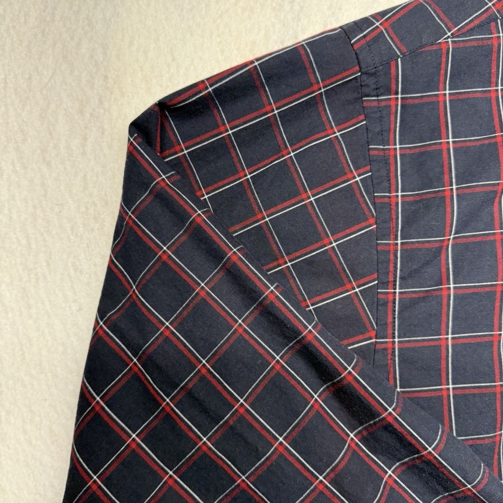 Tommy Hilfiger Shirt Mens XL  Blue Plaid Button Down Long Sleeve Flag Logo VTG - Picture 4 of 16
